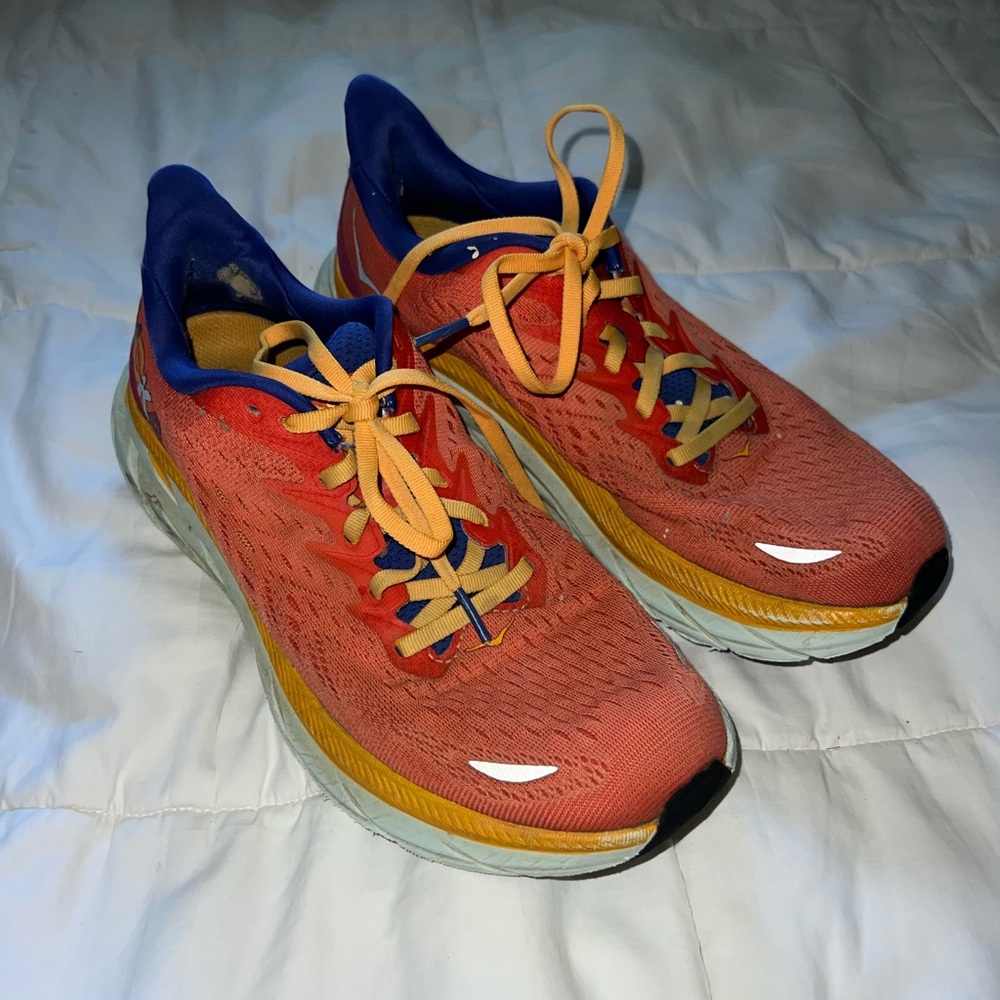 Hoka Vibrant Blue and Yellow Shoes